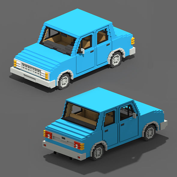 Voxel Vehicles Pack 24 Vehicles Low-poly 3D model_12