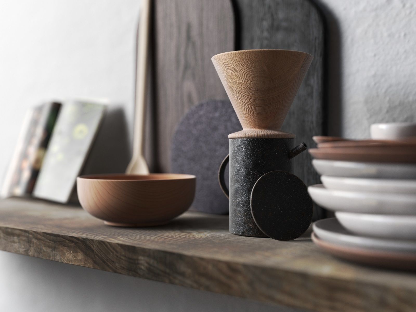 Utensils Set with Book 3D model_2