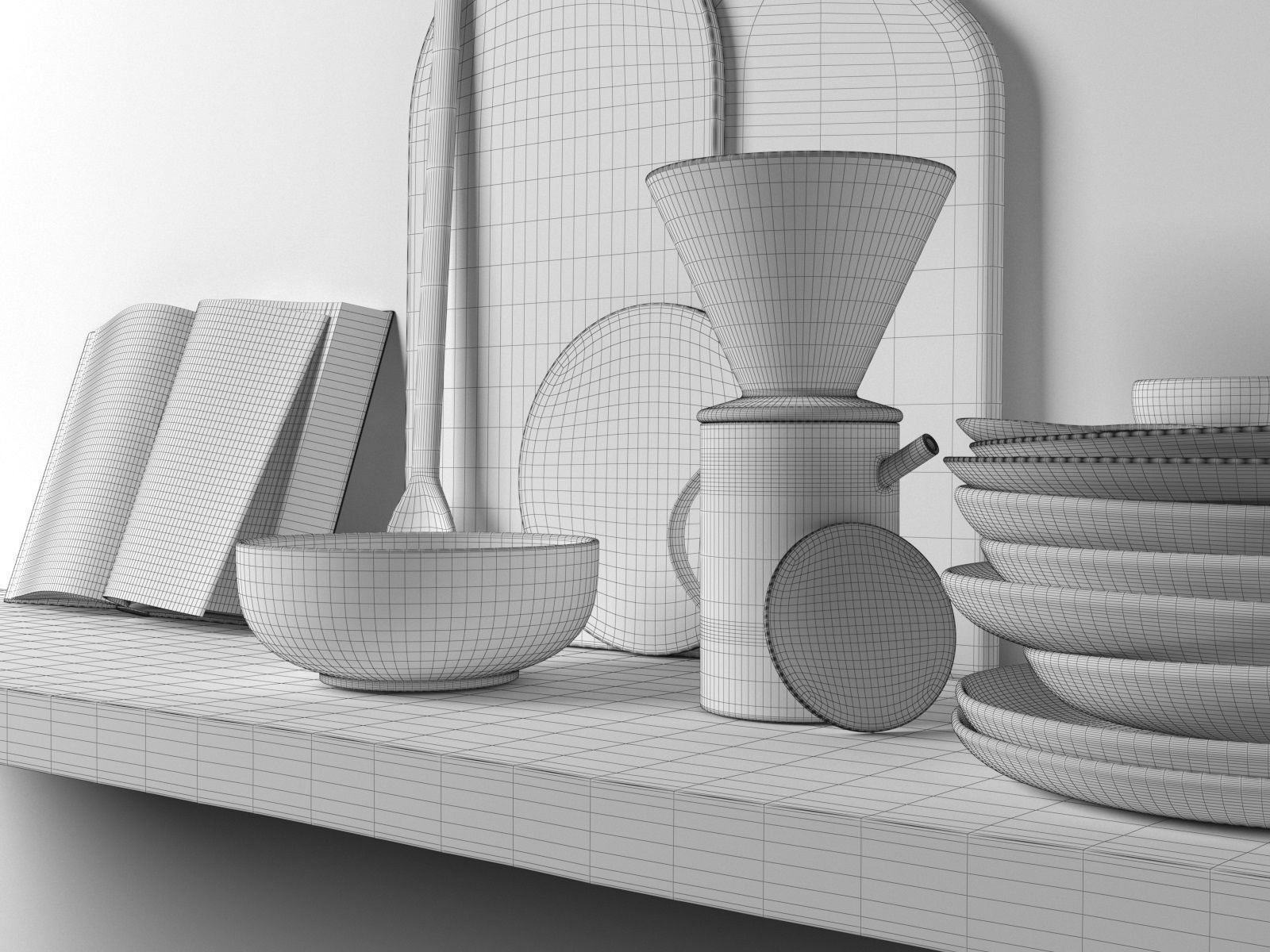 Utensils Set with Book 3D model_5