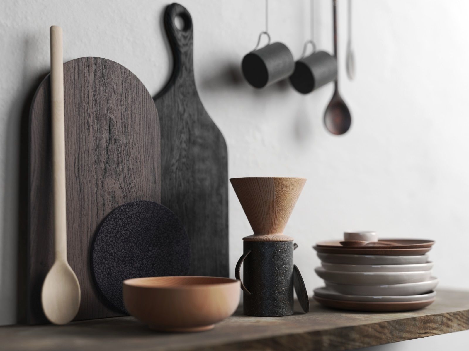 Utensils Set with Book 3D model_3