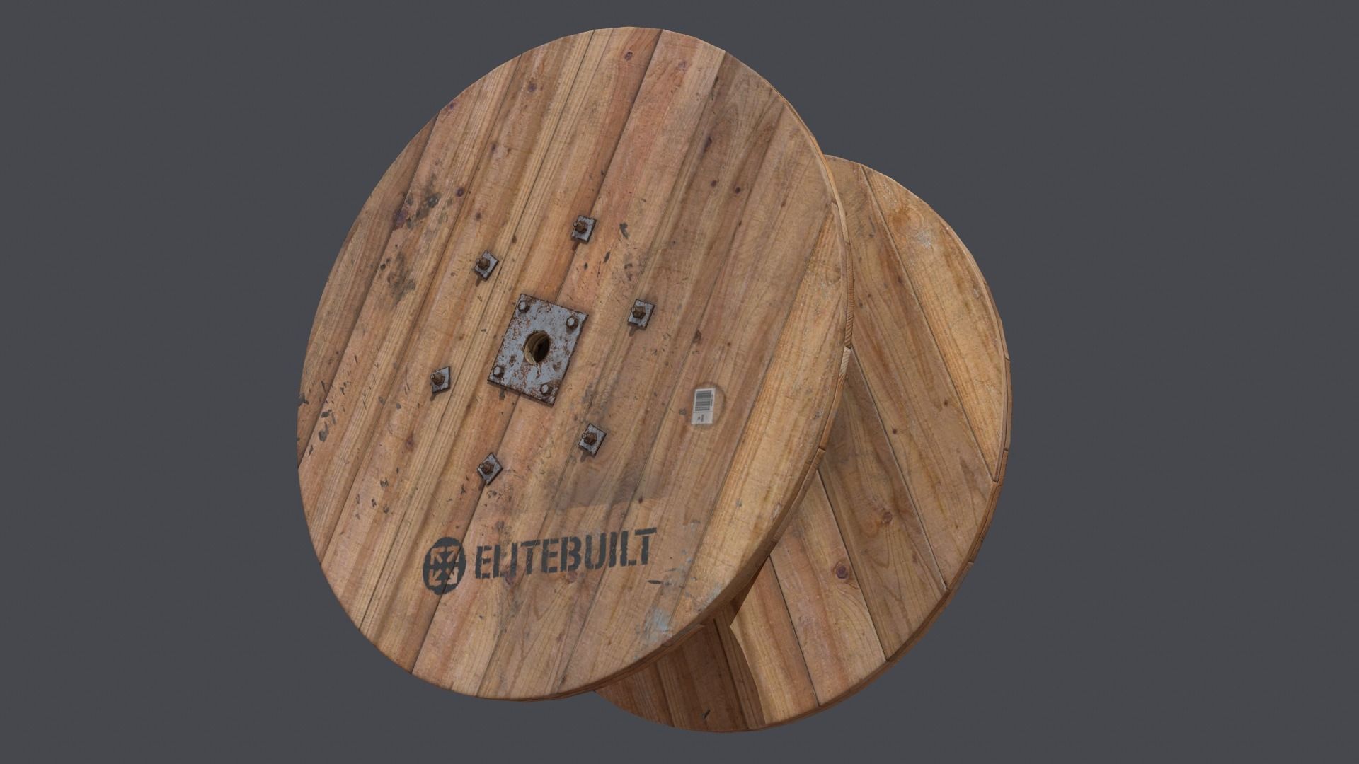 Cable spool Low-poly 3D model_2