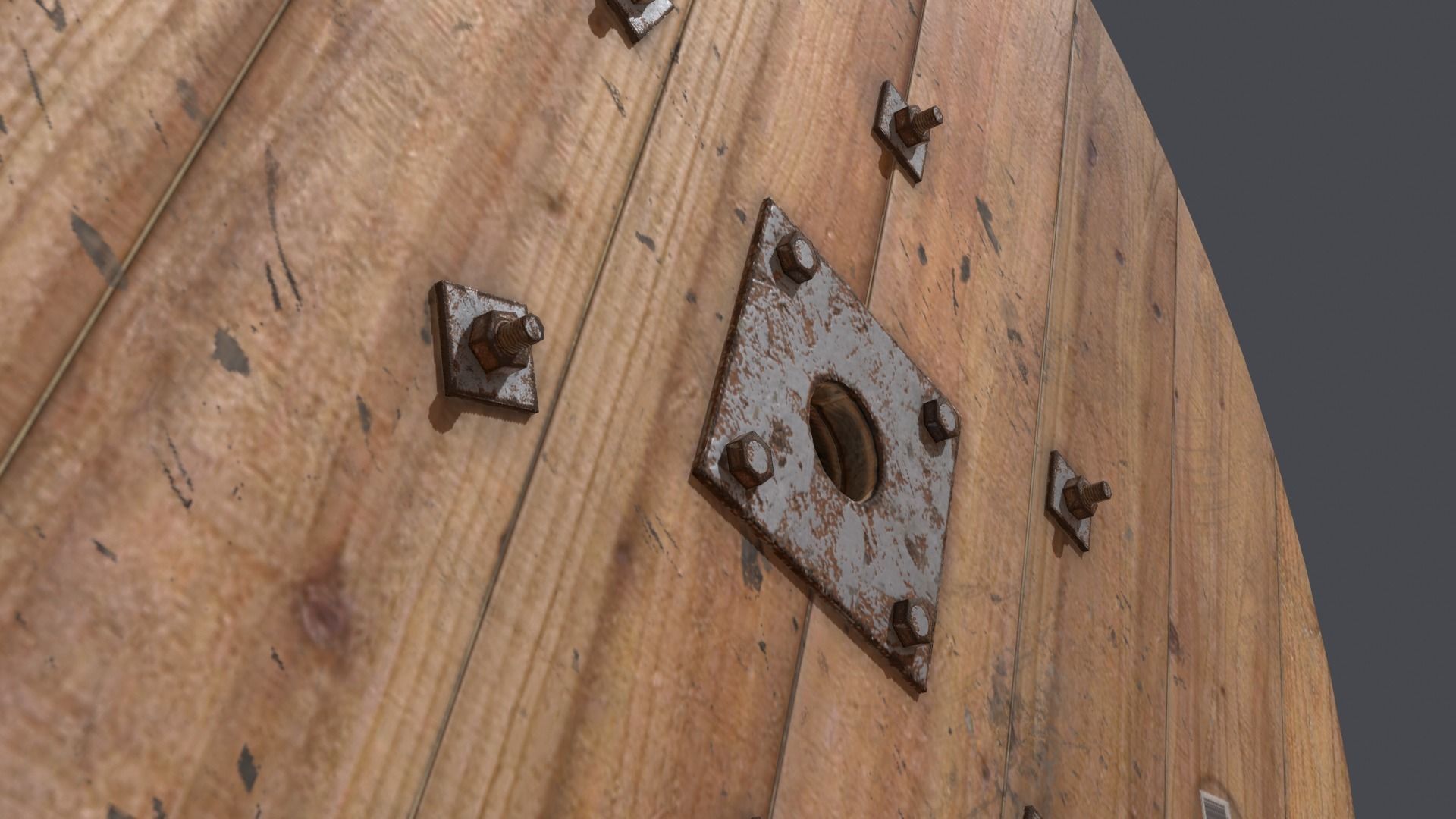 Cable spool Low-poly 3D model_5