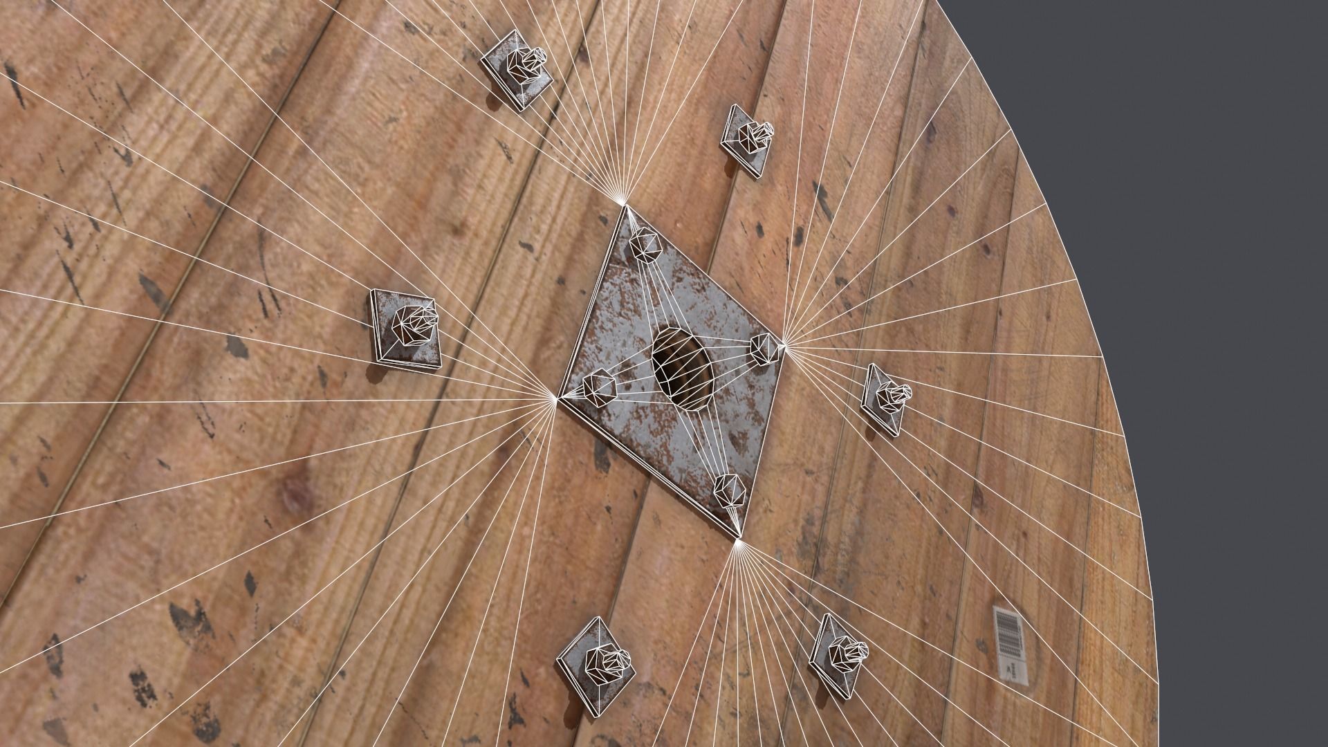 Cable spool Low-poly 3D model_9