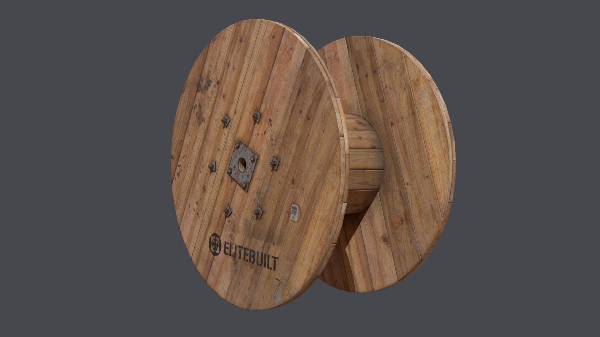 Cable spool Low-poly 3D model_6