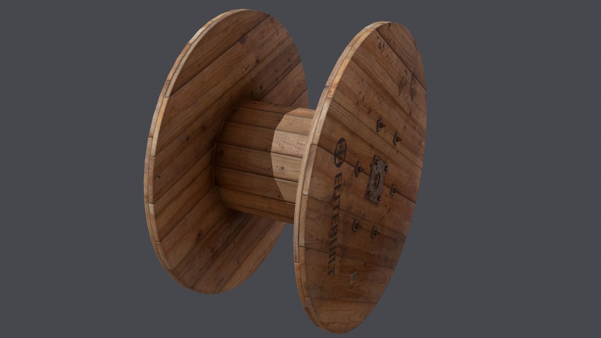 Cable spool Low-poly 3D model_4