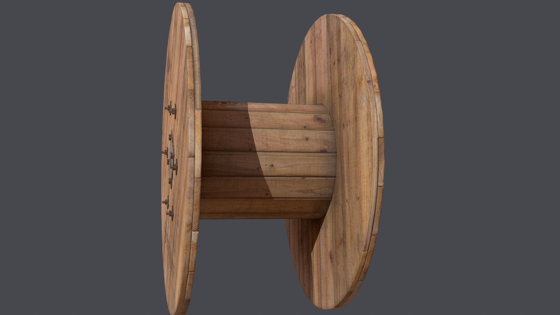 Cable spool Low-poly 3D model_3