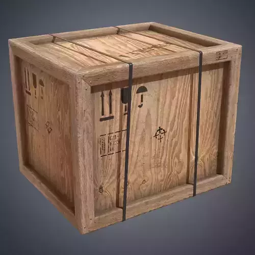 Crate industrial transport Low-poly 3D model