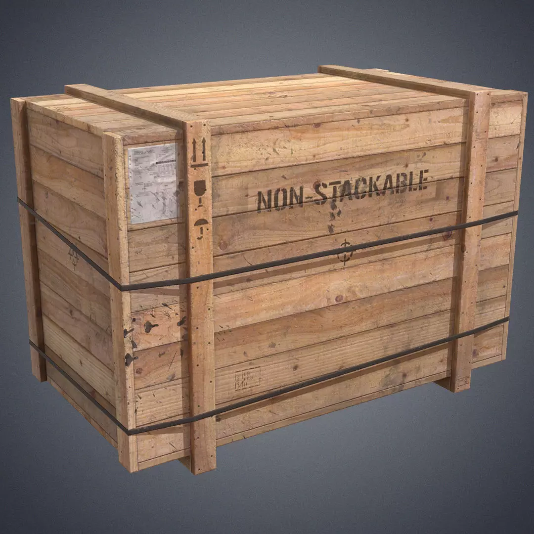 Crate industrial transport Low-poly 3D model