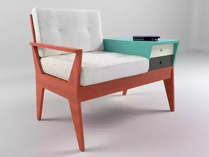 Mid century armchair telephone seat Free 3D model