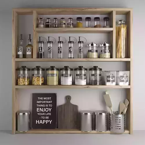 Kitchen set shelf 3D model