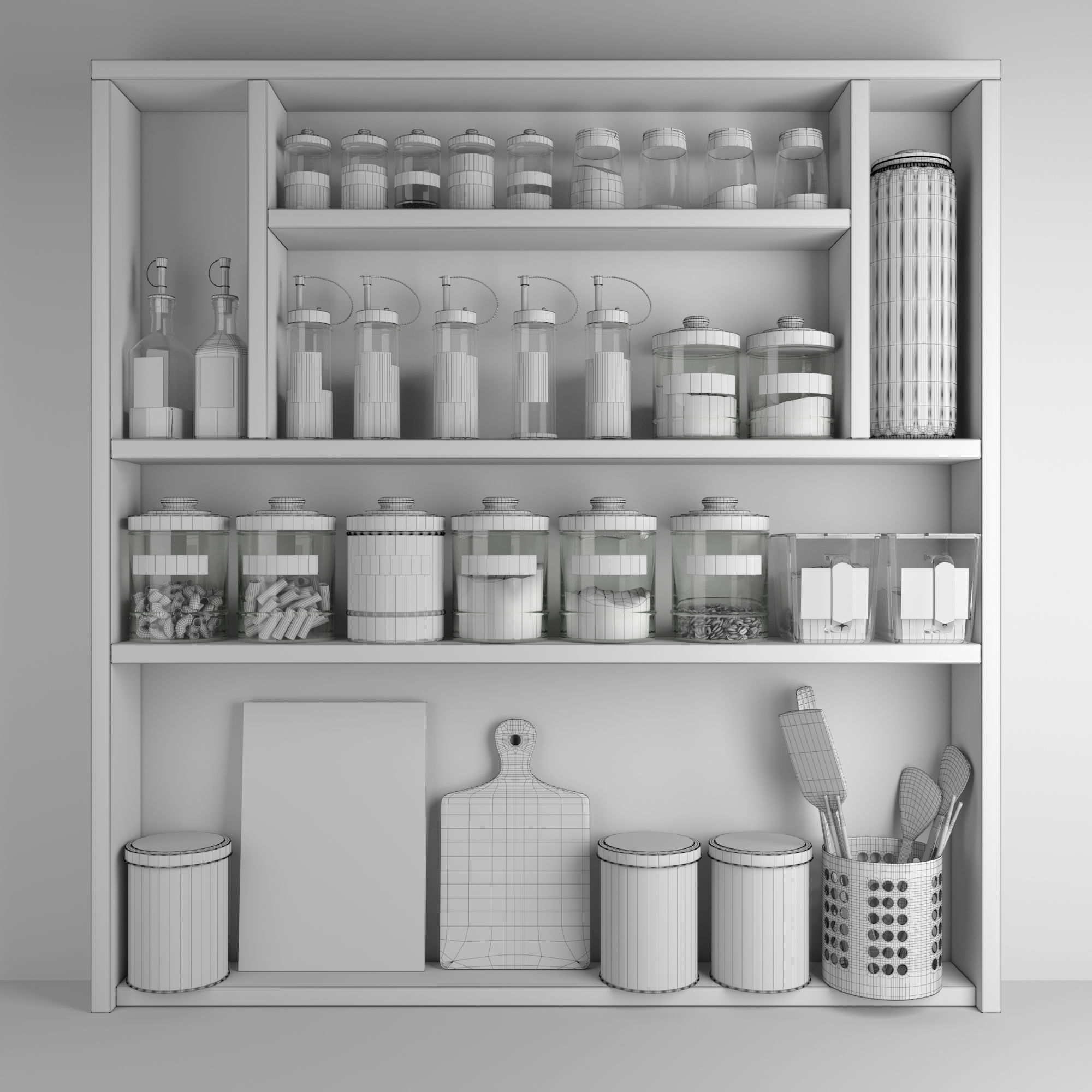 Kitchen set shelf 3D model | CGTrader