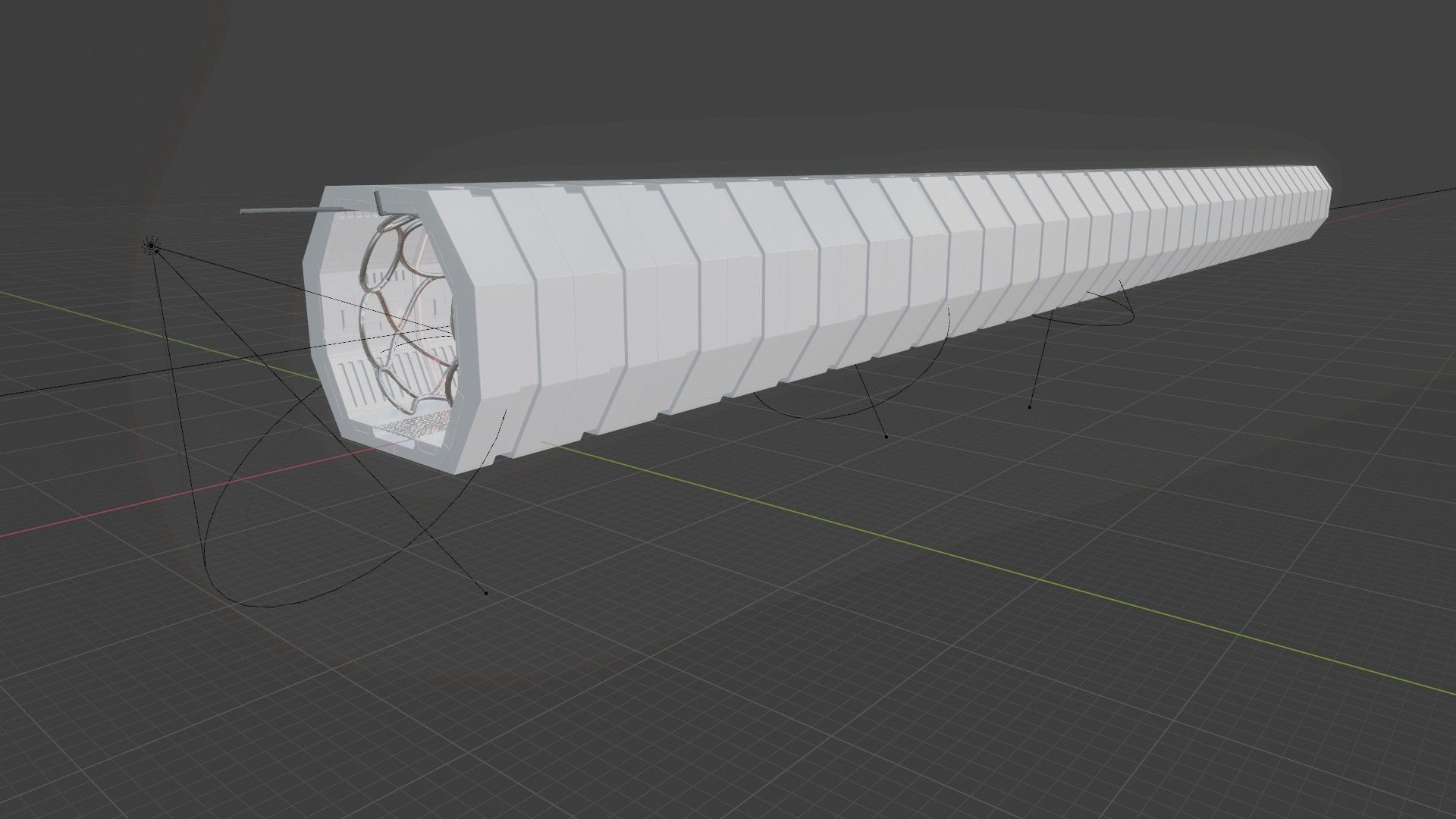 Sci Fi Corridor Tunnel Interior  3D model_8