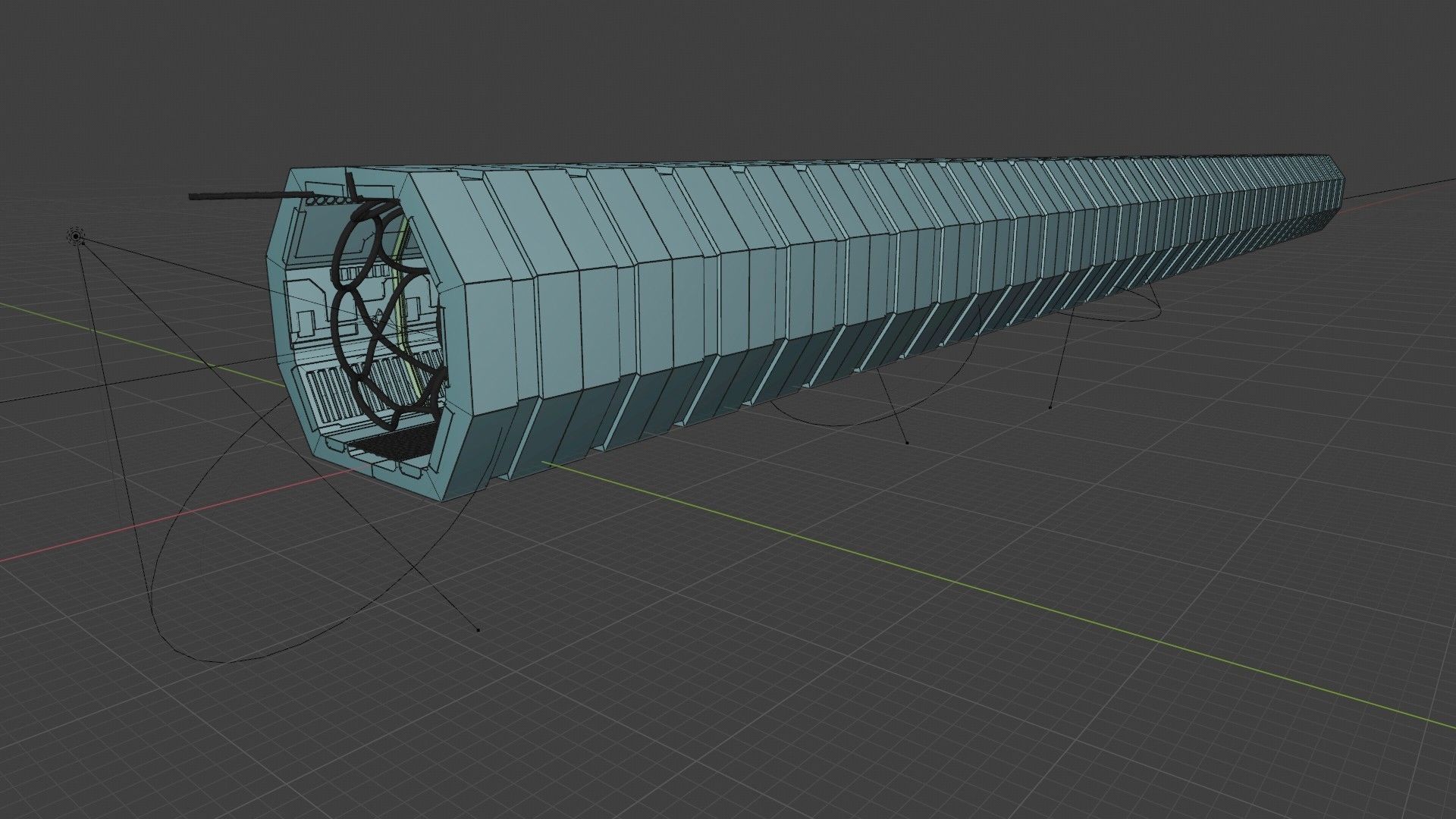 Sci Fi Corridor Tunnel Interior  3D model_5
