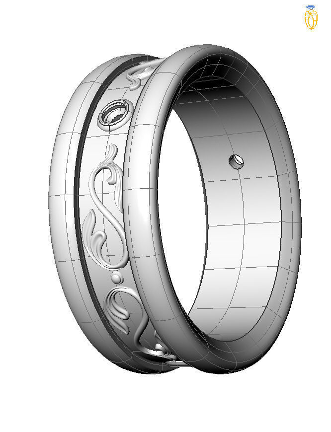 Wedding ring 009 3D print model 3D print model_1
