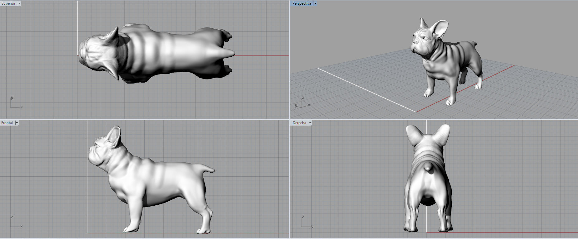 French bulldog 3D print model_6