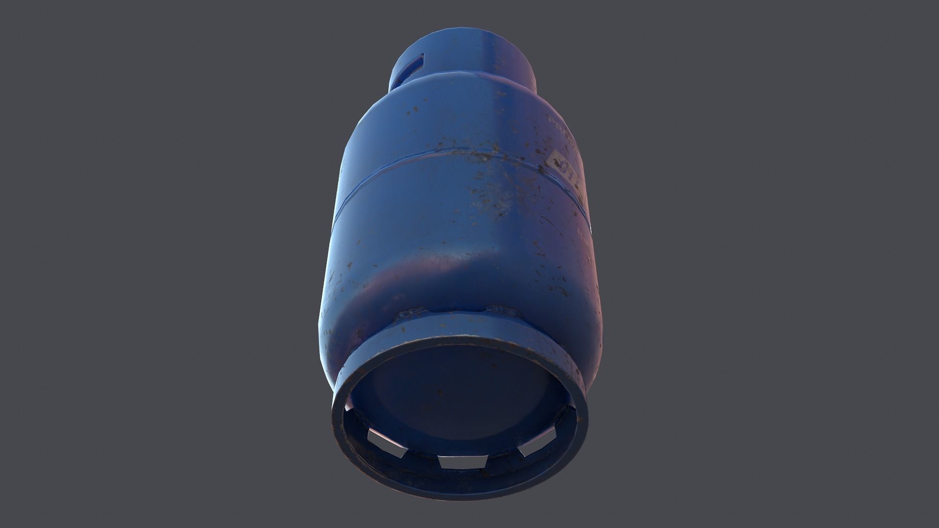 Gas bottle Low-poly 3D model_7