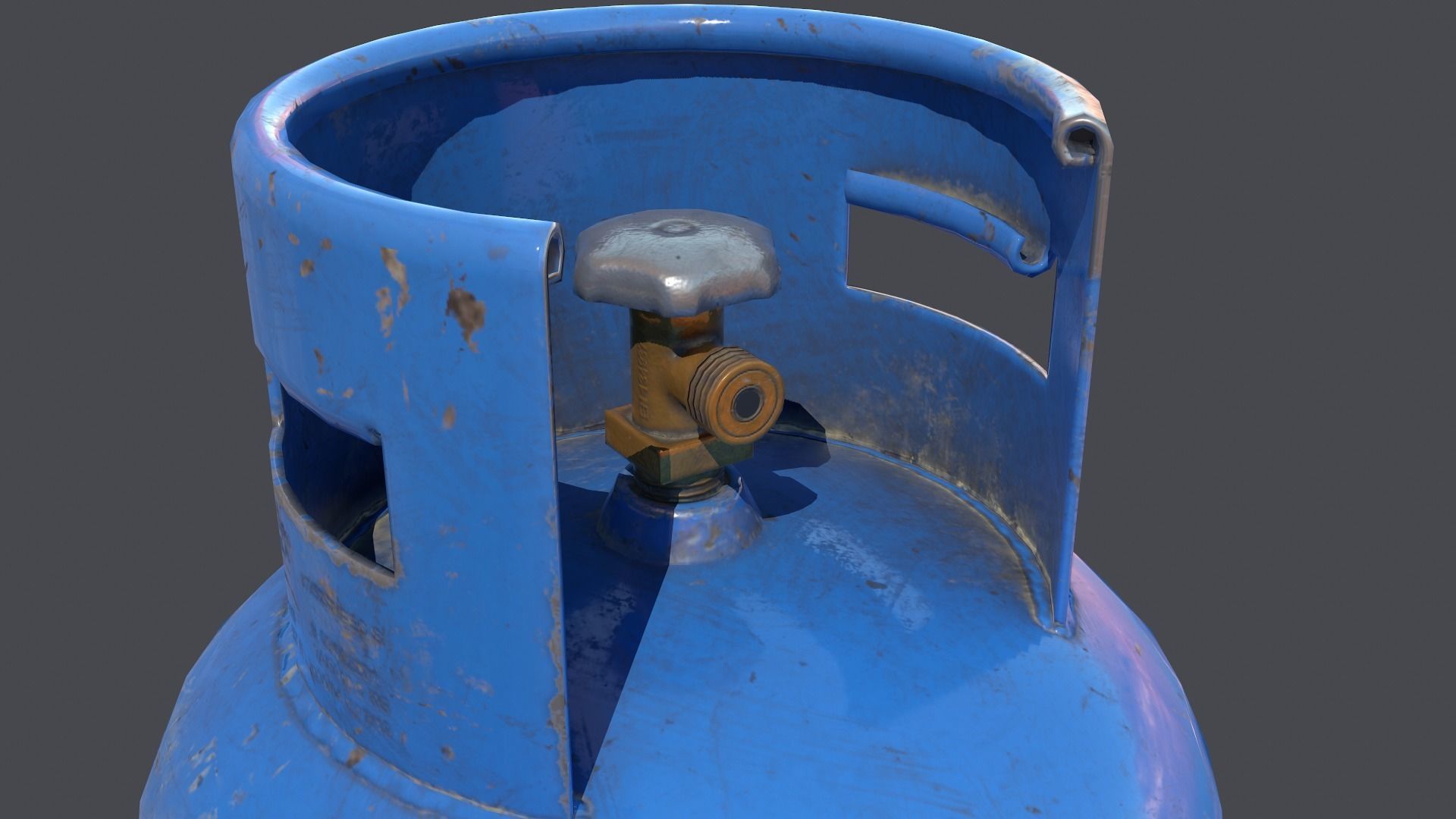 Gas bottle Low-poly 3D model_4