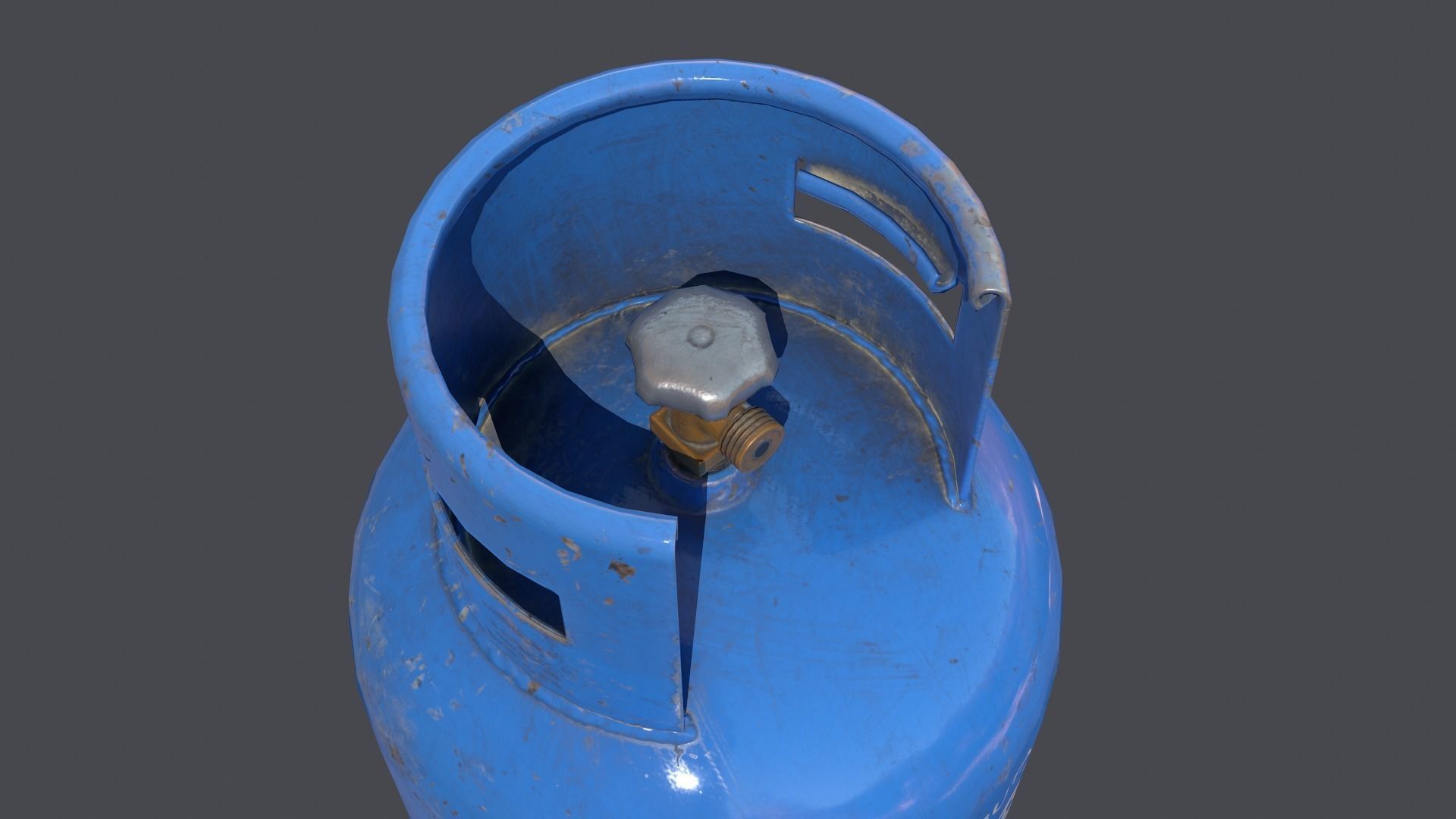 Gas bottle Low-poly 3D model_5