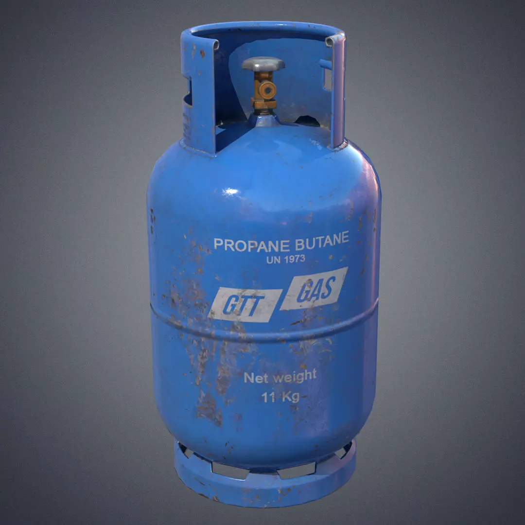Gas bottle Low-poly 3D model_0