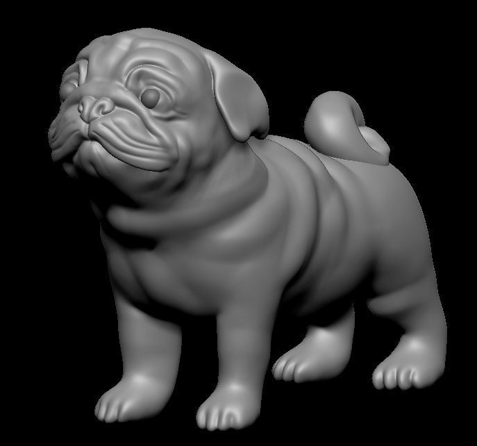 Pug dog 3D print model_2