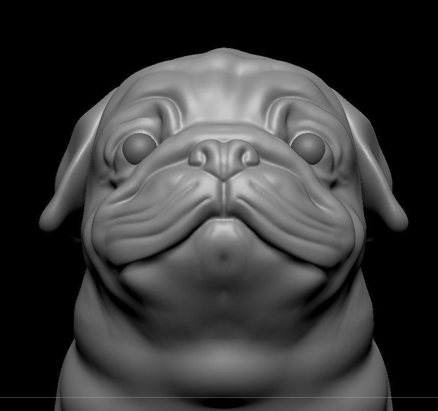 Pug dog 3D print model_6