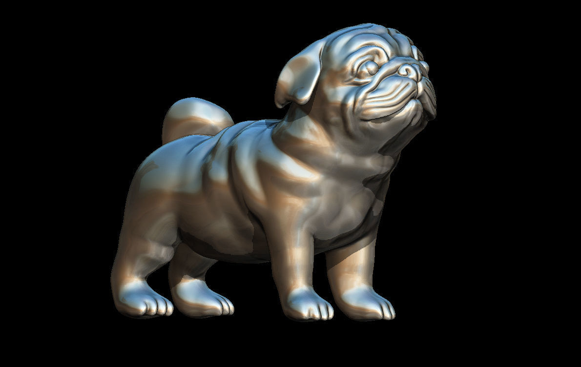 Pug dog 3D print model_9