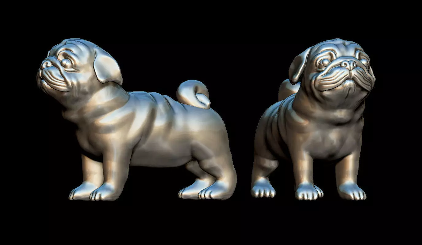 Pug dog 3D print model_0