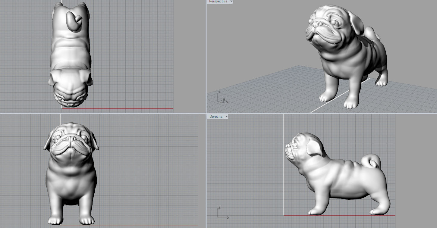 Pug dog 3D print model_4