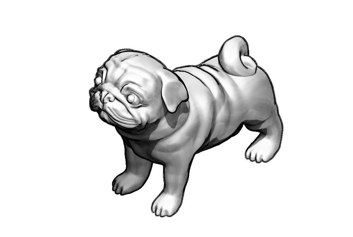 Pug dog 3D print model_10