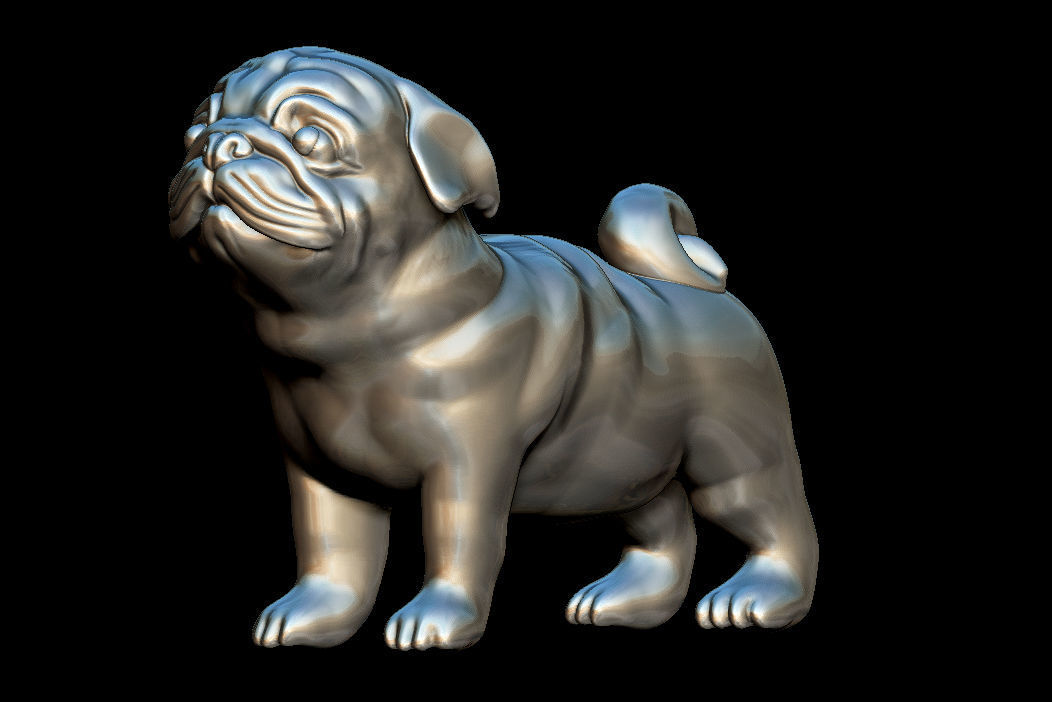 Pug dog 3D print model_8