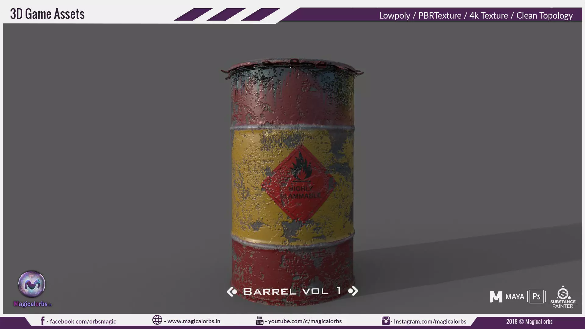 Barrel Vol 04  Low-poly 3D model_0