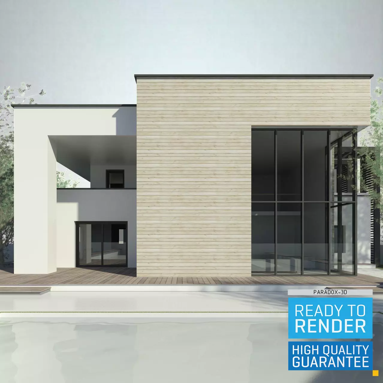 Modern House 3 - Revit 3D 3D model_0