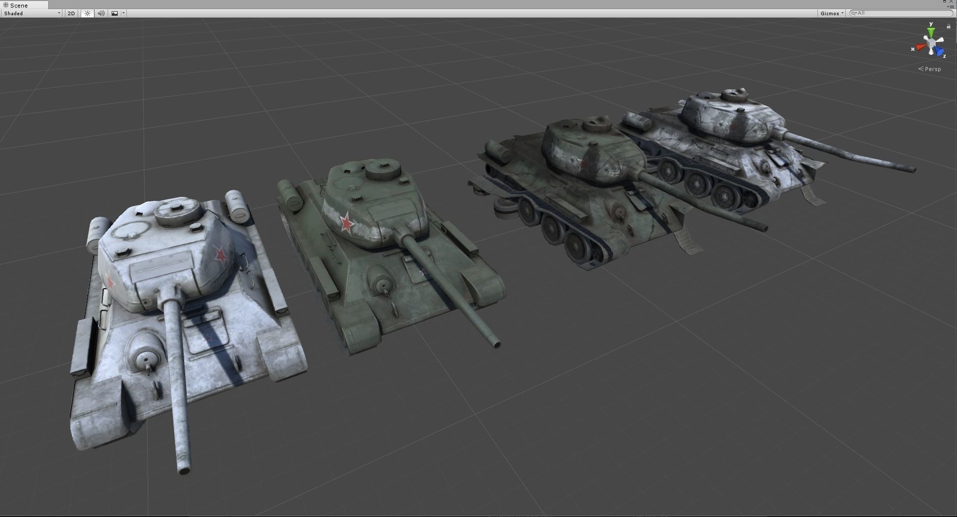 Soviet T-34 WWII Tank Low-poly 3D model_2