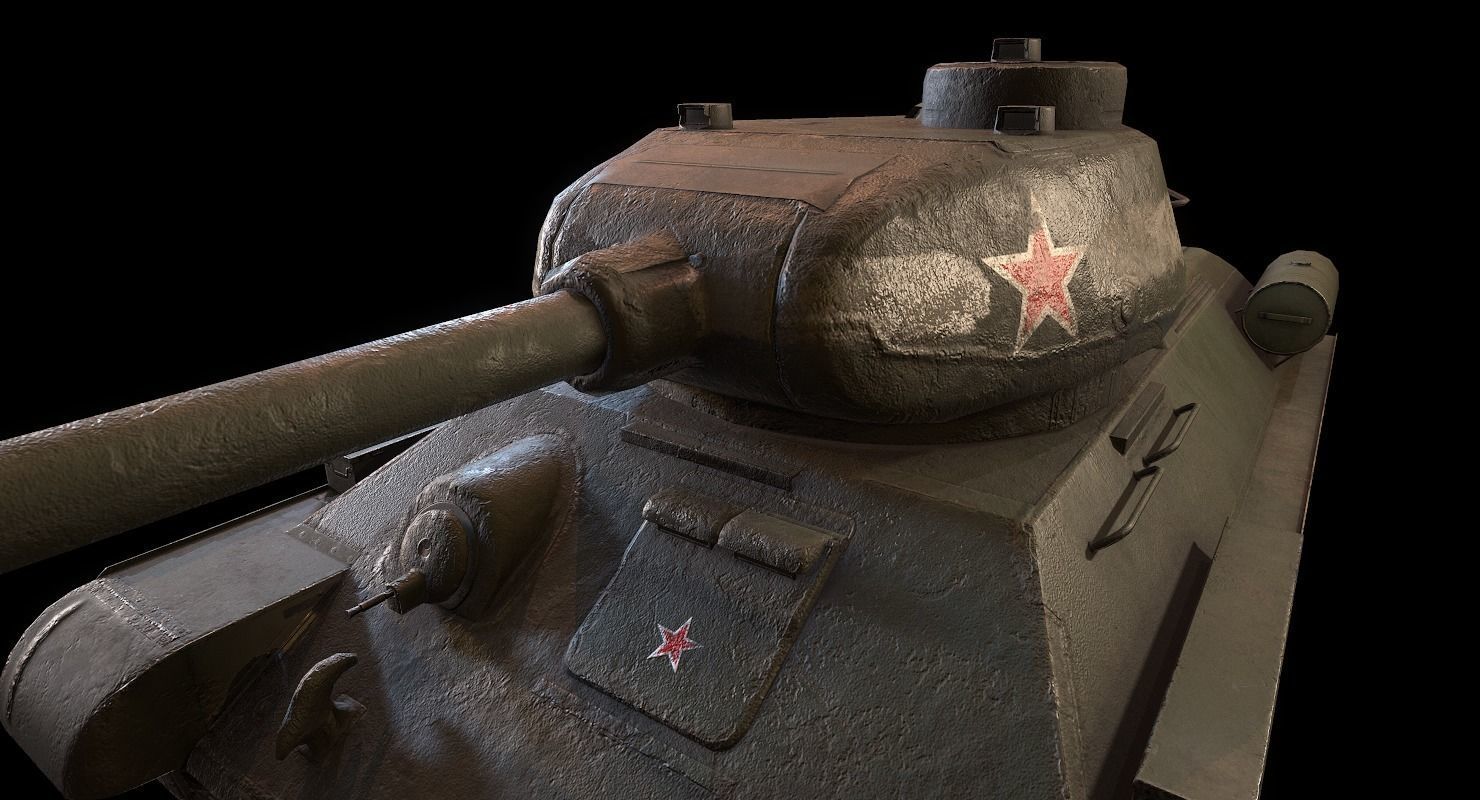 Soviet T-34 WWII Tank Low-poly 3D model_13