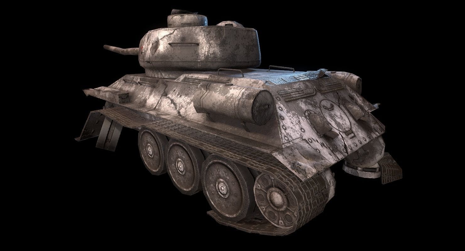 Soviet T-34 WWII Tank Low-poly 3D model_55