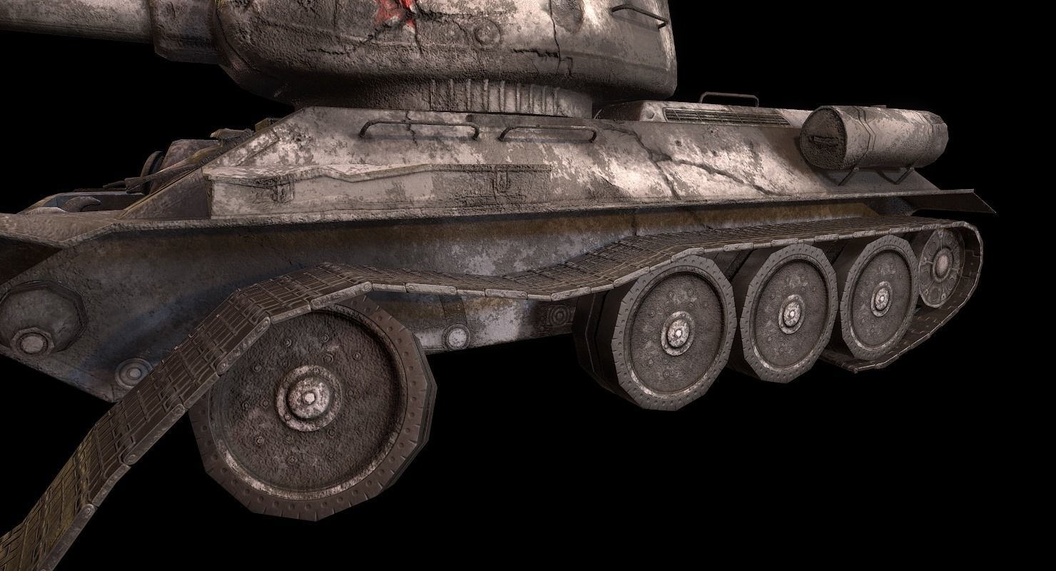 Soviet T-34 WWII Tank Low-poly 3D model_53