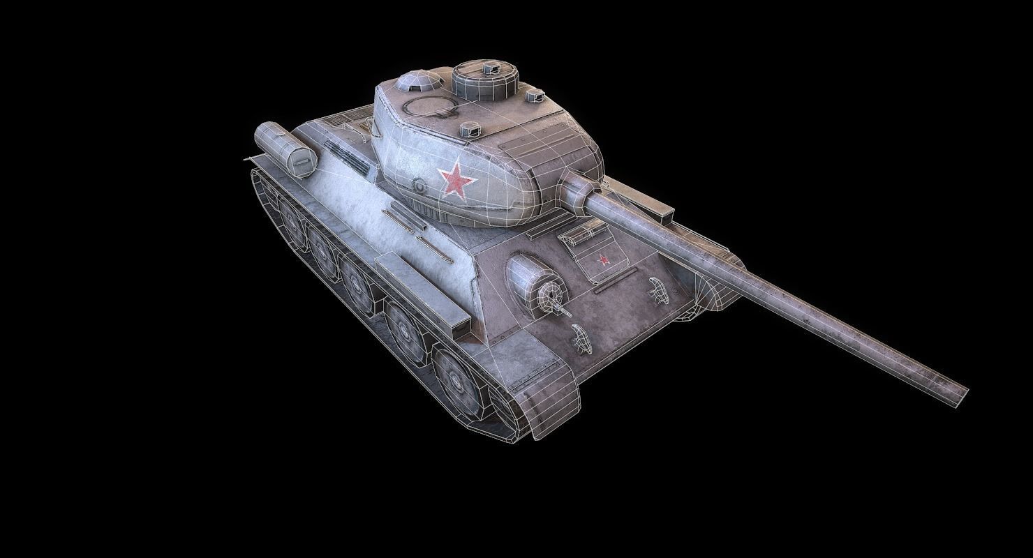 Soviet T-34 WWII Tank Low-poly 3D model_40