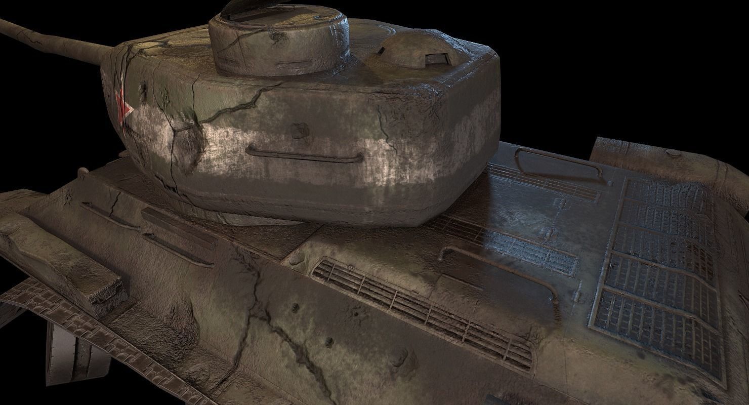 Soviet T-34 WWII Tank Low-poly 3D model_29