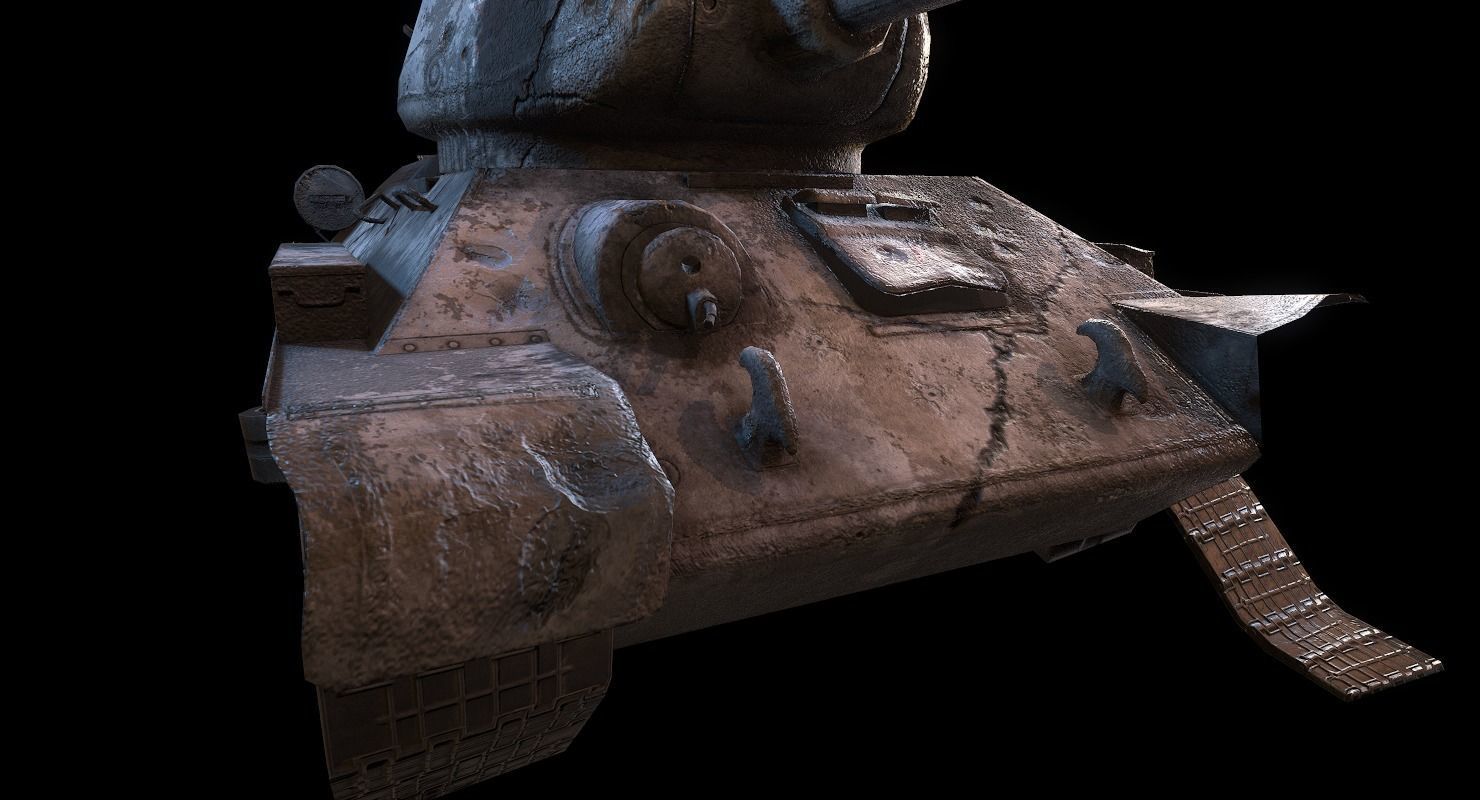 Soviet T-34 WWII Tank Low-poly 3D model_52