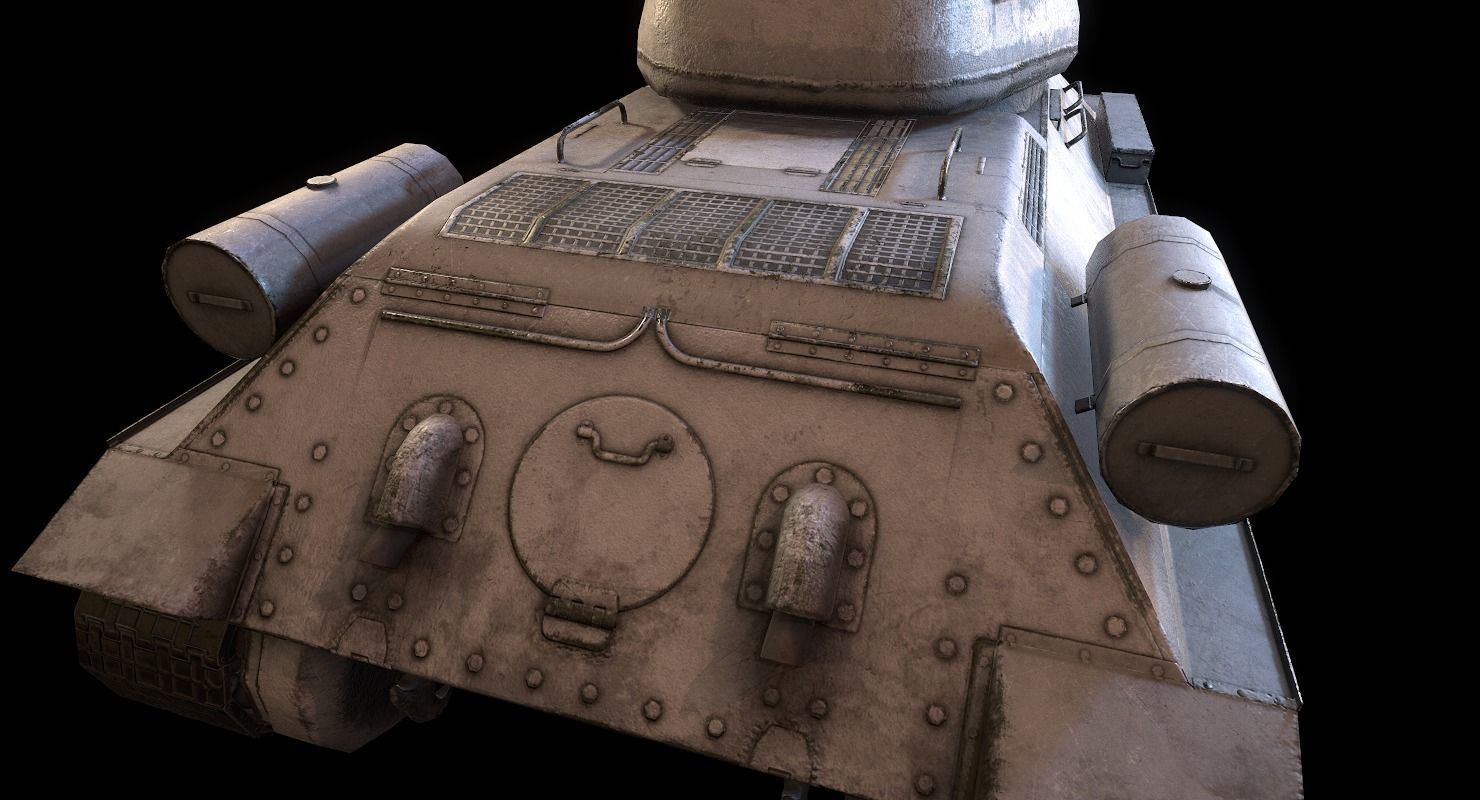 Soviet T-34 WWII Tank Low-poly 3D model_44