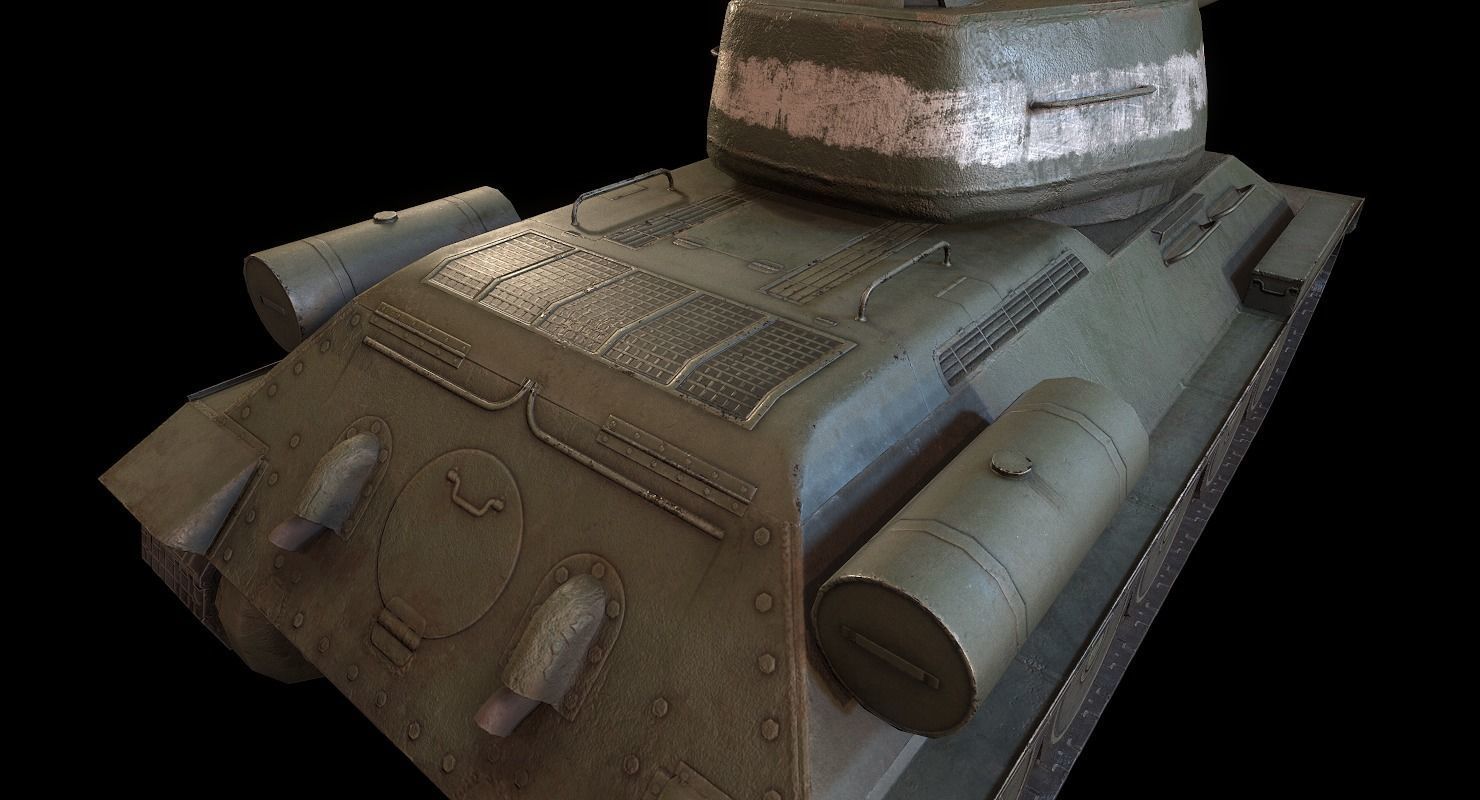 Soviet T-34 WWII Tank Low-poly 3D model_14