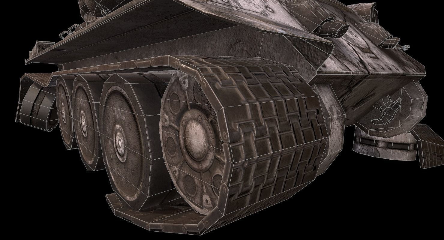 Soviet T-34 WWII Tank Low-poly 3D model_48