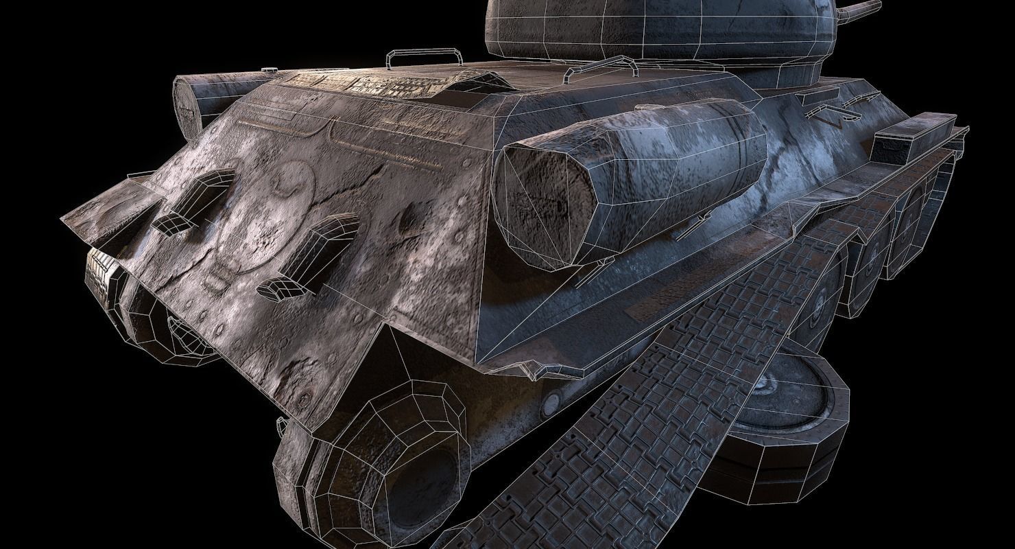 Soviet T-34 WWII Tank Low-poly 3D model_50