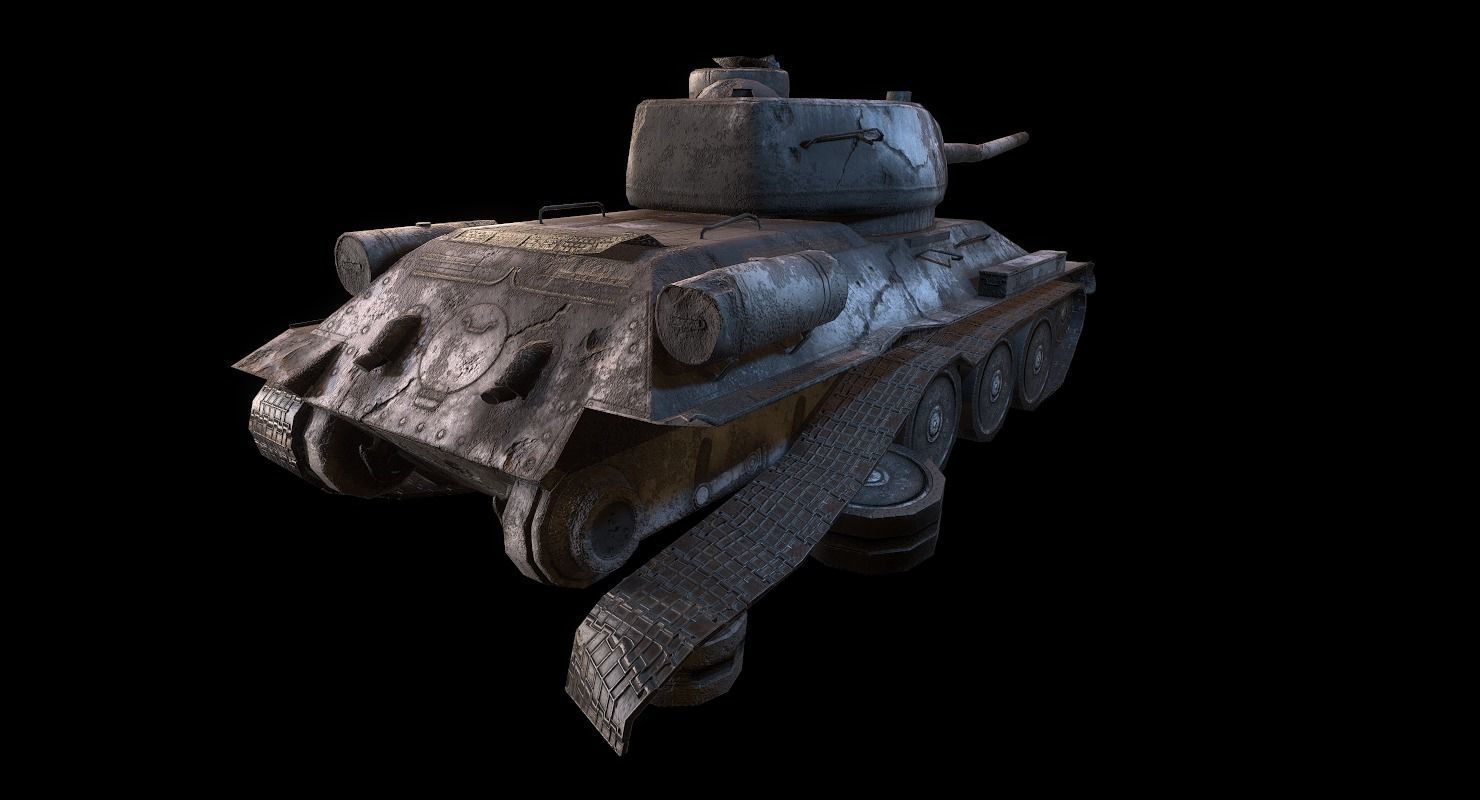 Soviet T-34 WWII Tank Low-poly 3D model_56
