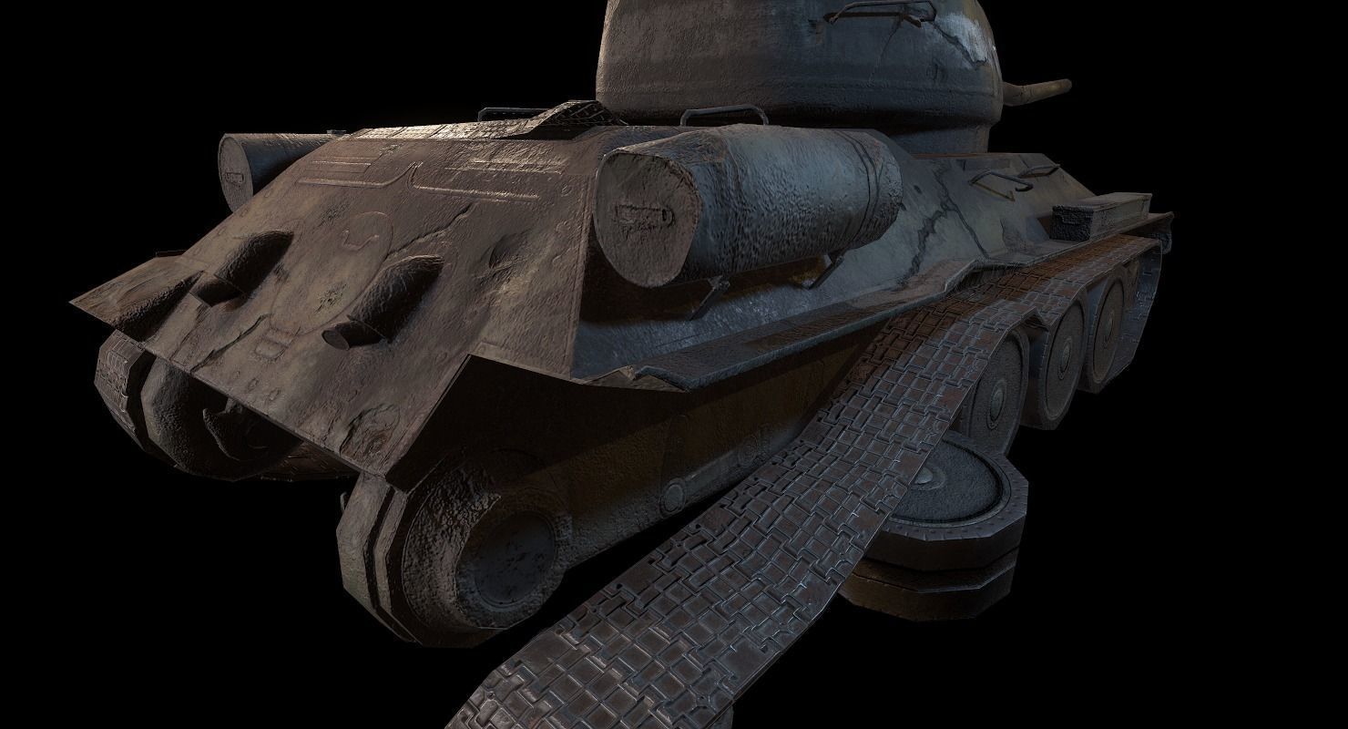 Soviet T-34 WWII Tank Low-poly 3D model_27