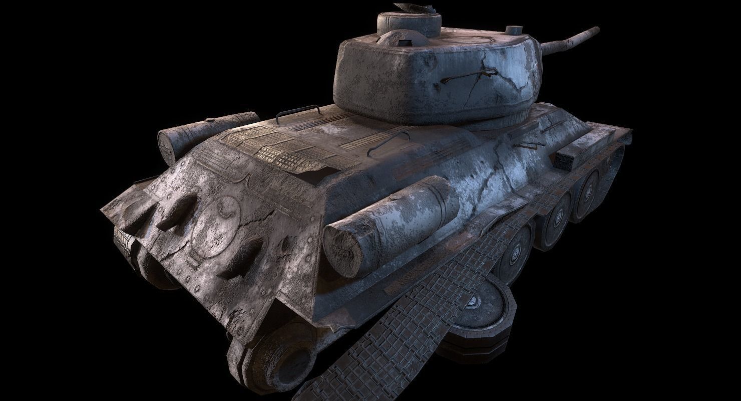 Soviet T-34 WWII Tank Low-poly 3D model_46