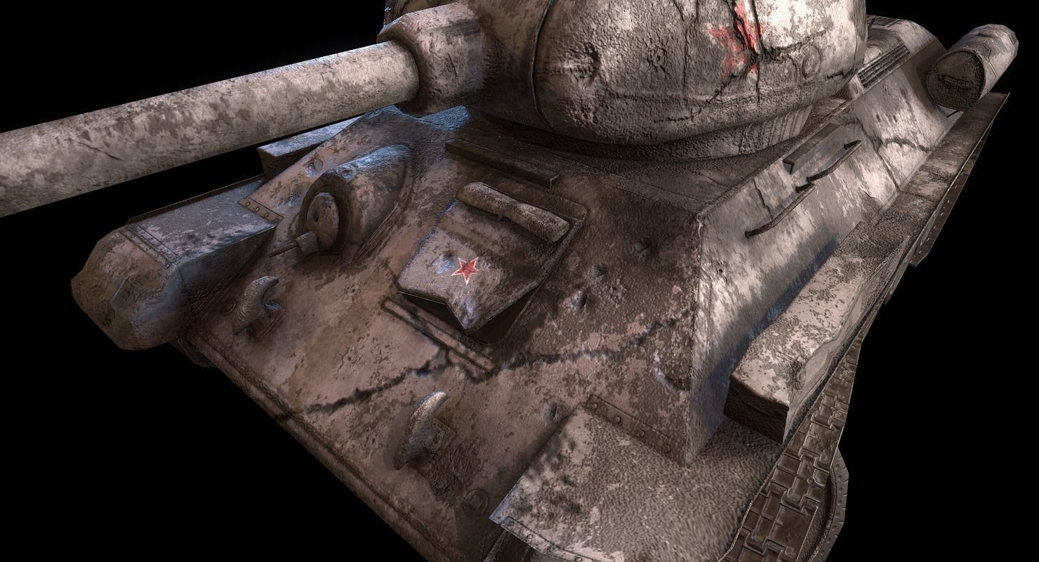 Soviet T-34 WWII Tank Low-poly 3D model_57