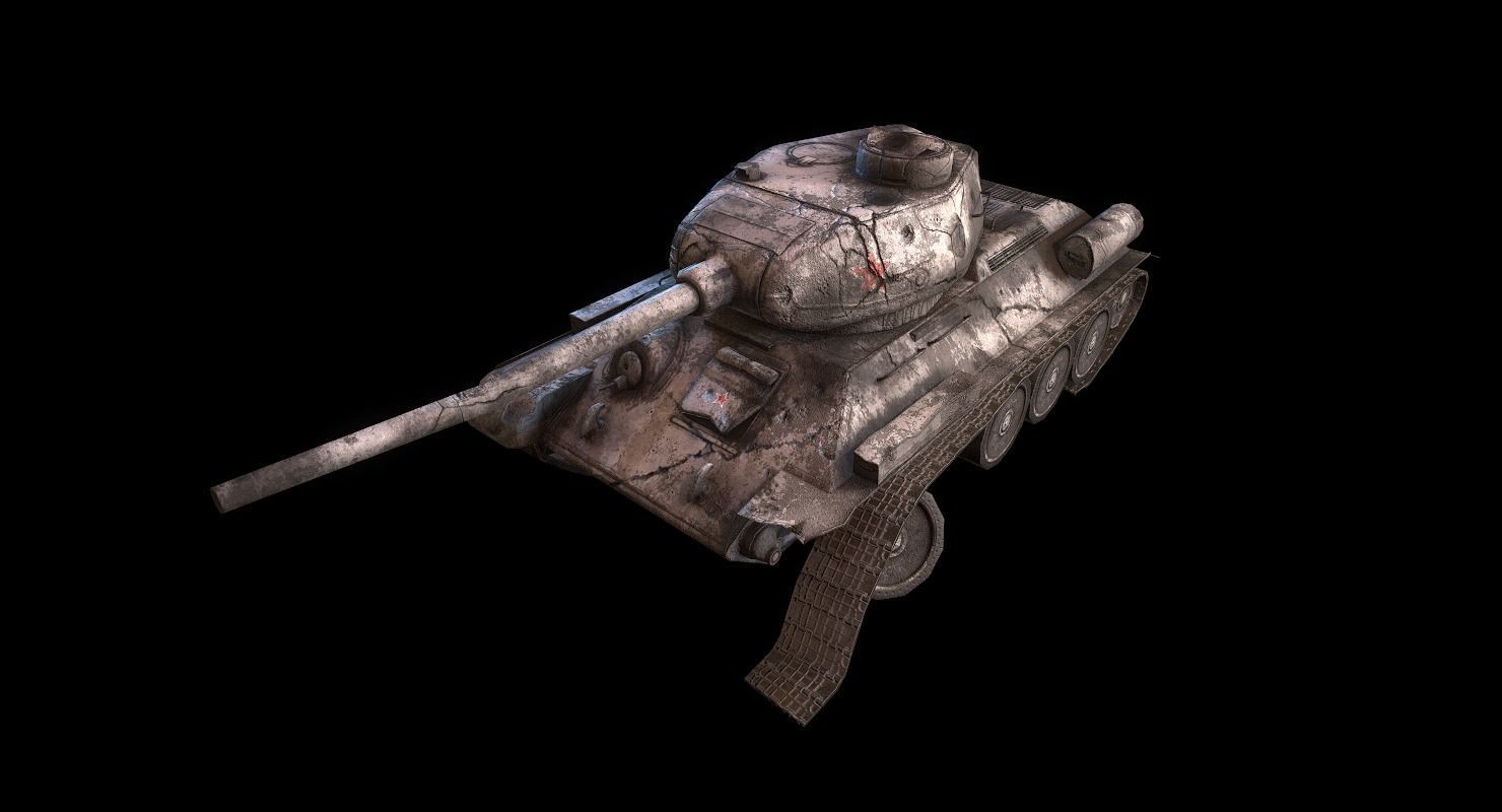 Soviet T-34 WWII Tank Low-poly 3D model_54