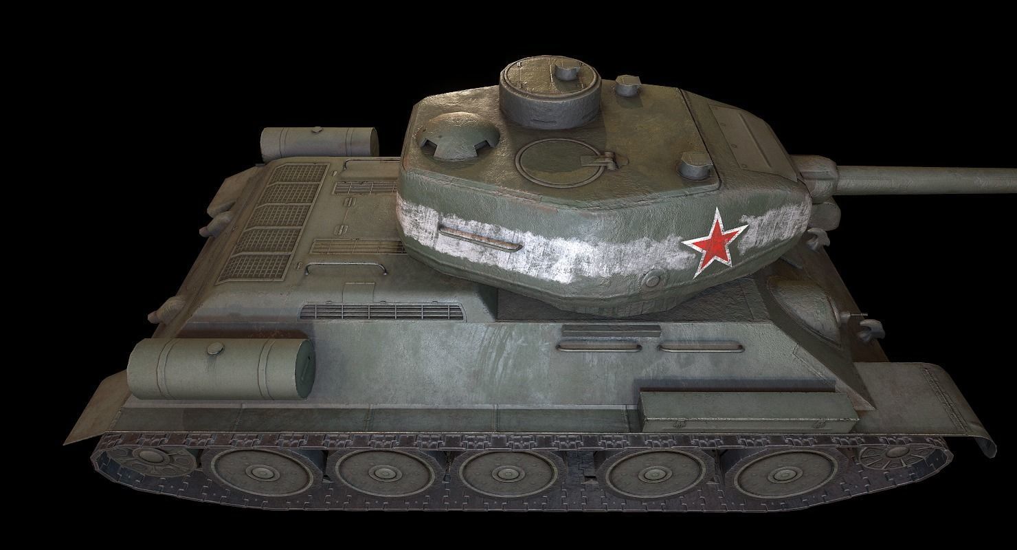 Soviet T-34 WWII Tank Low-poly 3D model_12