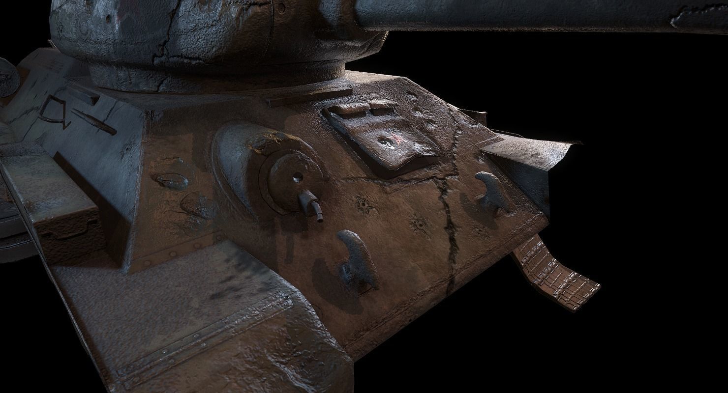 Soviet T-34 WWII Tank Low-poly 3D model_26